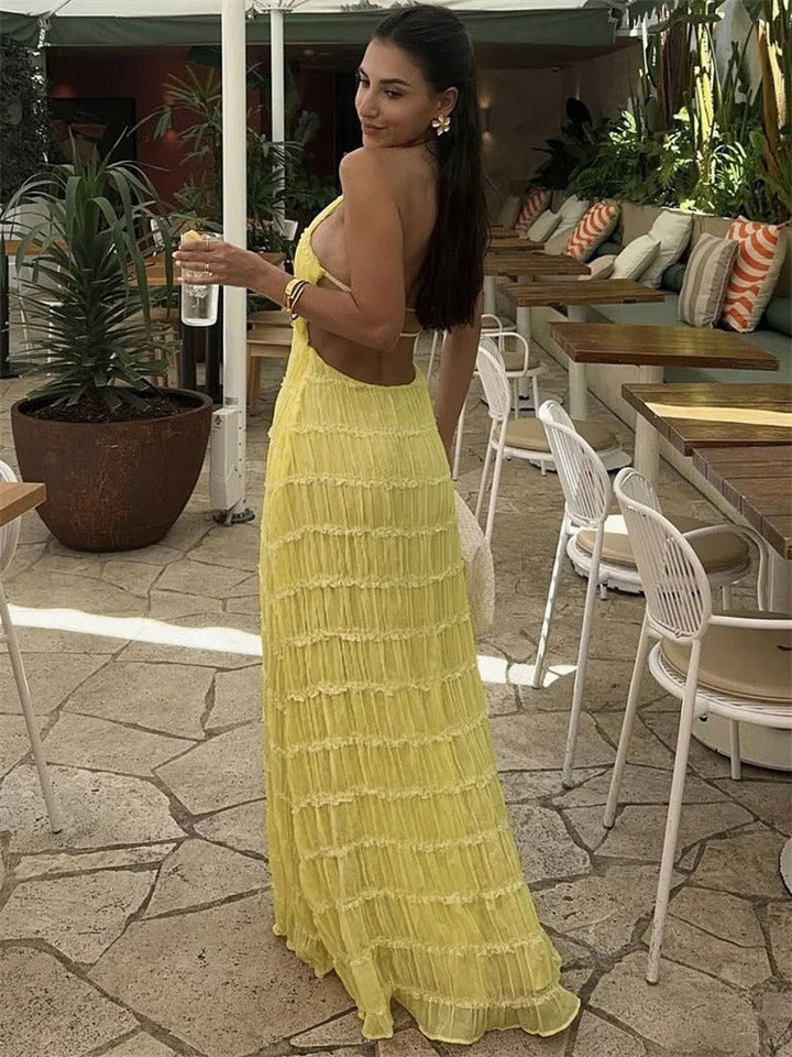 Jovanka | Eleganter Halterek Maxi-Jurk