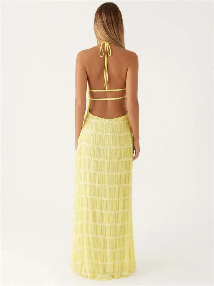 Jovanka | Eleganter Halterek Maxi-Jurk