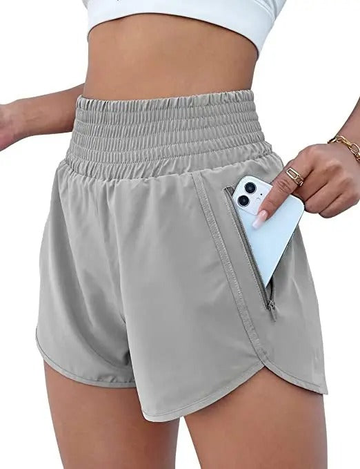 Schnelltrocknende Laufshorts mit hohem Bund