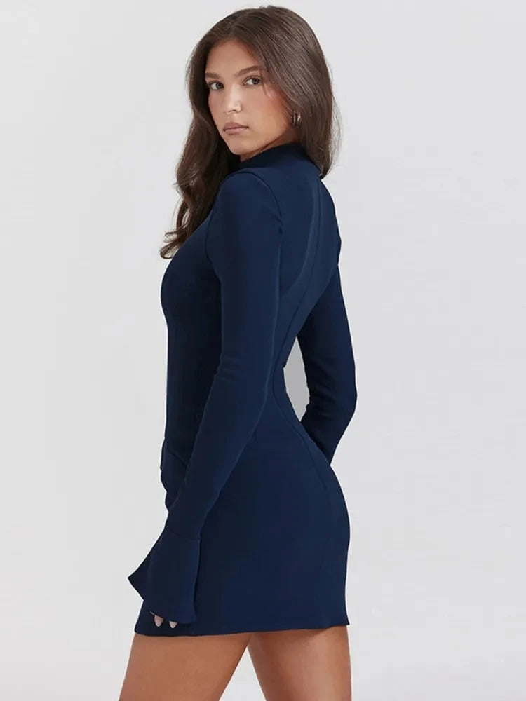 Solenne Mini-Kleid für Damen mit Langärmeln | Elegant und Vielseitig