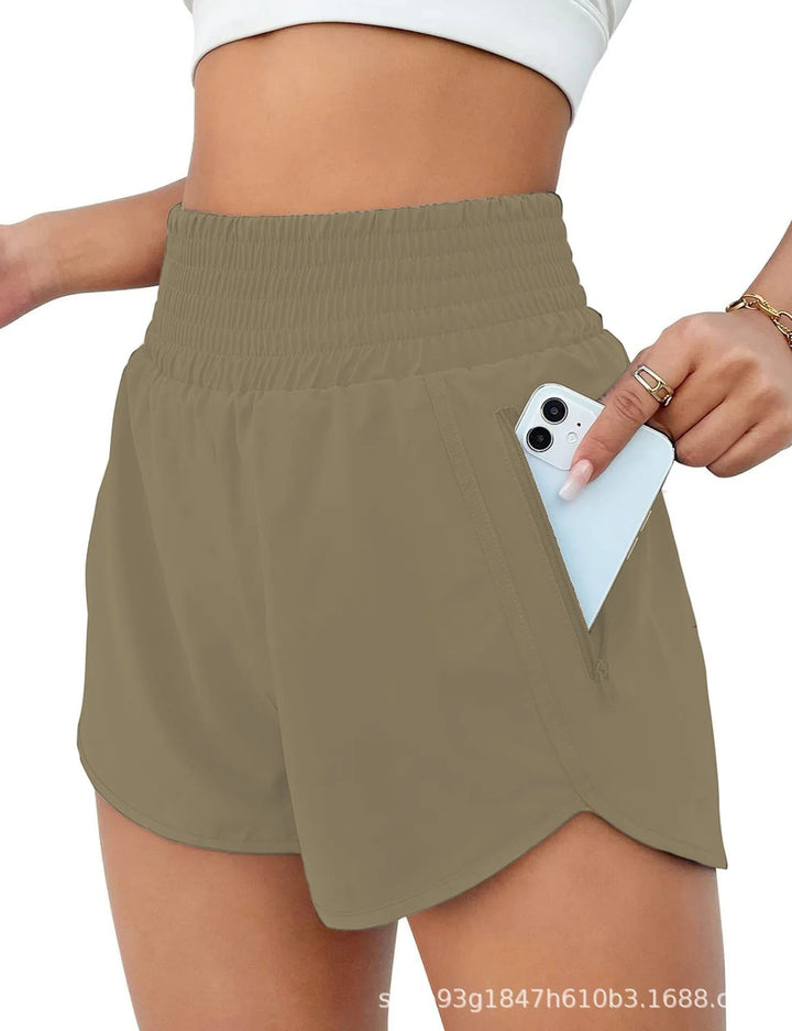 Schnelltrocknende Laufshorts mit hohem Bund