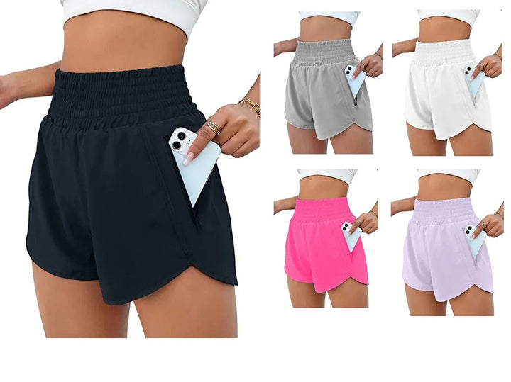 Schnelltrocknende Laufshorts mit hohem Bund