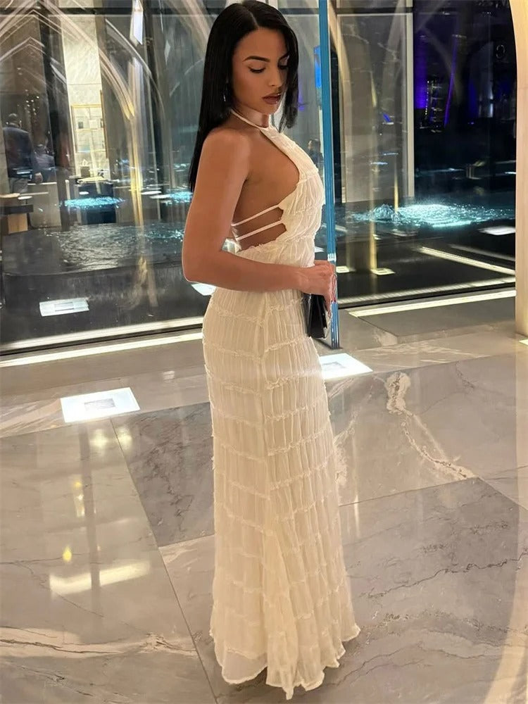 Jovanka | Eleganter Halterek Maxi-Jurk
