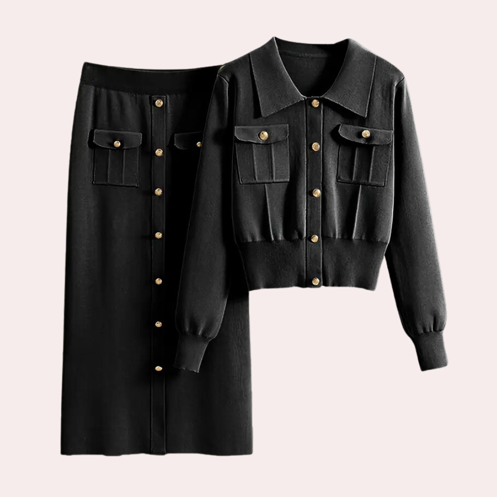 Celeste Zweiteiliges Damen-Outfit | Geknöpft & Elegant Style
