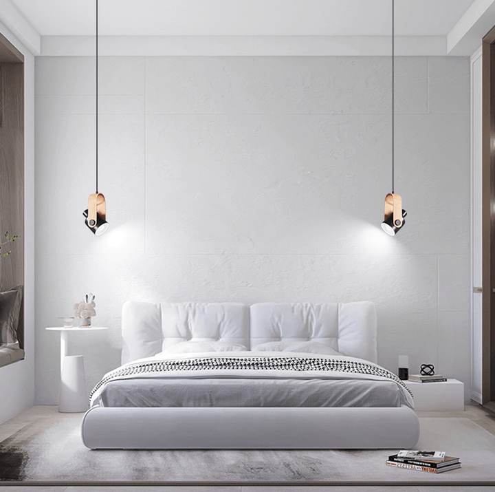 Nordic Deckenstrahler aus Holz und Metall - Elegante und minimalistische Pendelleuchte