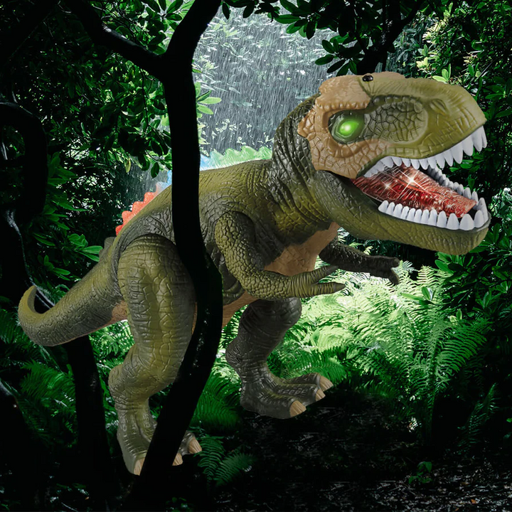 Ferngesteuertes Dinosaurier-Spielzeug mit Sounds, LED-Leuchten und realistischem Gang