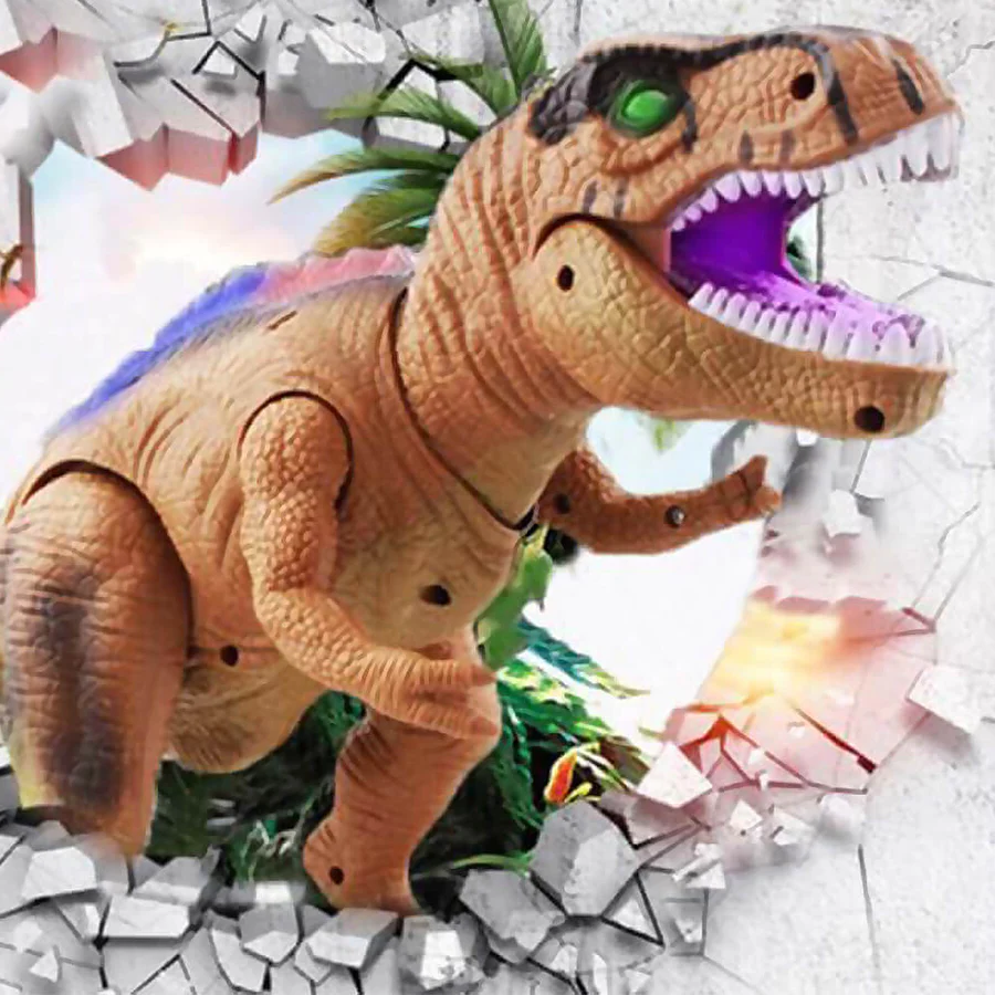 Ferngesteuertes Dinosaurier-Spielzeug mit Sounds, LED-Leuchten und realistischem Gang