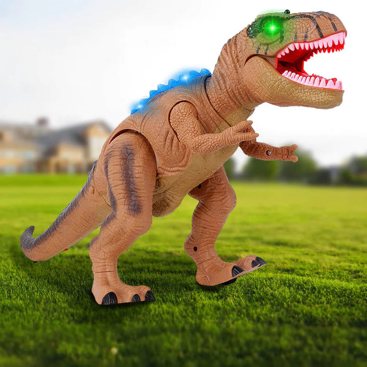 Ferngesteuertes Dinosaurier-Spielzeug mit Sounds, LED-Leuchten und realistischem Gang
