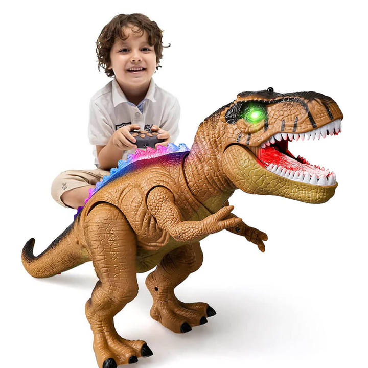 Ferngesteuertes Dinosaurier-Spielzeug mit Sounds, LED-Leuchten und realistischem Gang