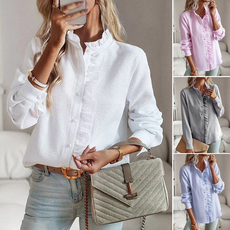 Cécile | Elegante Bluse mit langen Ärmeln - Raffinesse & Komfort
