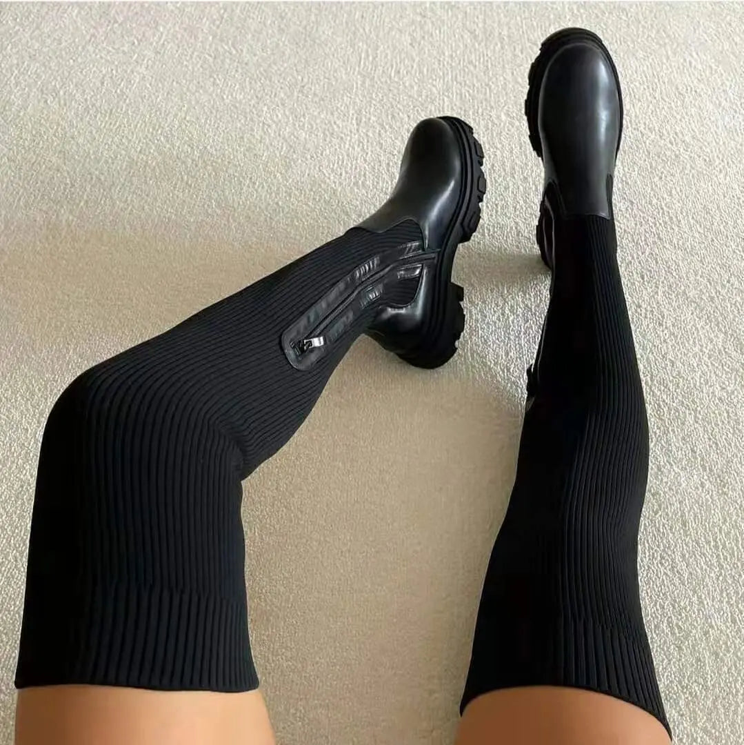 Abby | Hohe Stiefel mit Stretch, Komfortsohle und zeitlosem Design für Frauen