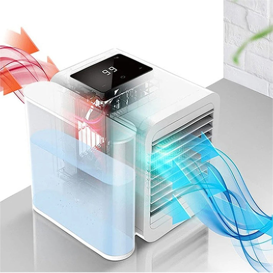MicroCool tragbare Mini-Klimaanlage - Geräuschlose Kühlung mit 1000 ml Tank