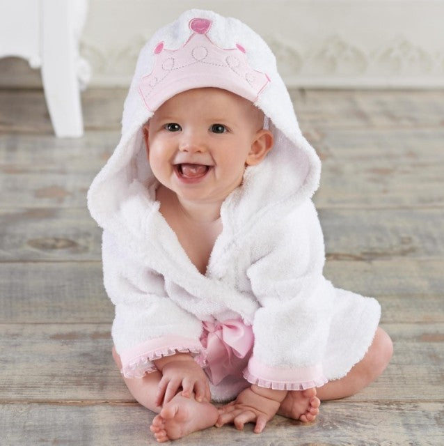 Baby-Bademantel aus weicher Baumwolle mit tierischer Kapuze