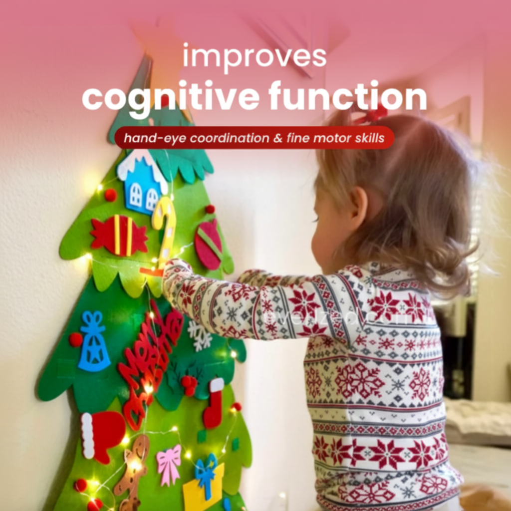 Filz-Weihnachtsbaum mit 34 Ornamenten - kreativ, kinderfreundlich, gemütlich