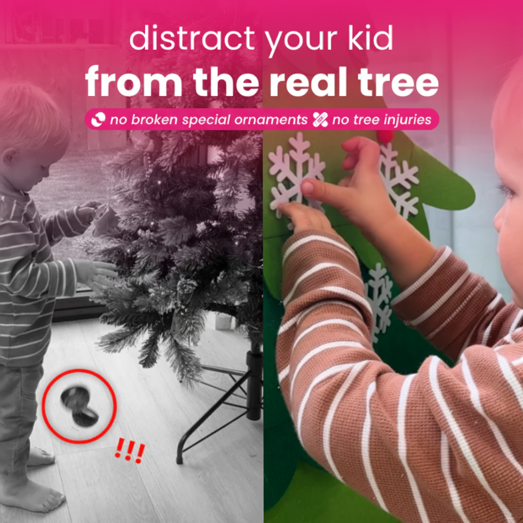 Filz-Weihnachtsbaum mit 34 Ornamenten - kreativ, kinderfreundlich, gemütlich