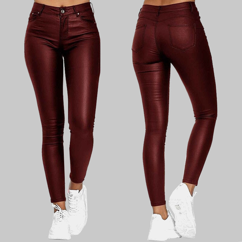 Margaux Schlanke Stretch-Lederhose mit hoher Taille | Eleganz & Komfort