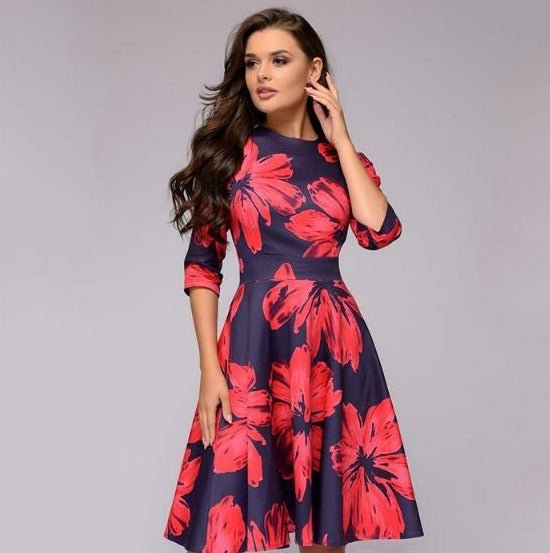 Kate | Elegantes Blumenkleid mit langen Ärmeln | Charme & Raffinesse