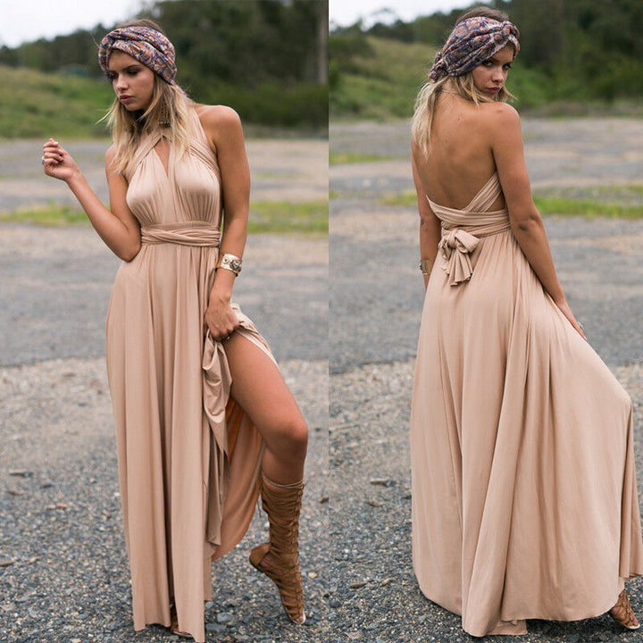 Isla Lange Kleider für Frauen | Eleganz & Kragen Halter