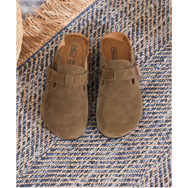 Clogs aus Wildlederimitat | Ergonomisches Fußbett & verstellbare Schnalle | Komfort & Stil