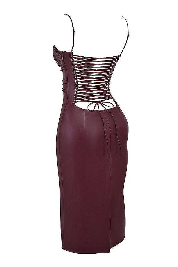 Lilian Luxuriöses, elegantes und zeitloses Lederkleid | Ideal für besondere Anlässe