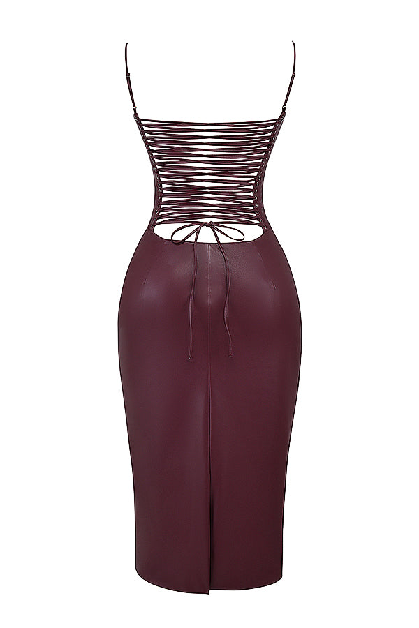 Lilian Luxuriöses, elegantes und zeitloses Lederkleid | Ideal für besondere Anlässe