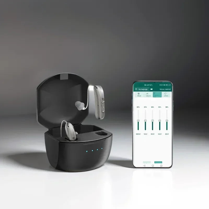 Wiederaufladbare Bluetooth-Hörgeräte mit Geräuschunterdrückung | Klarer und komfortabler Klang