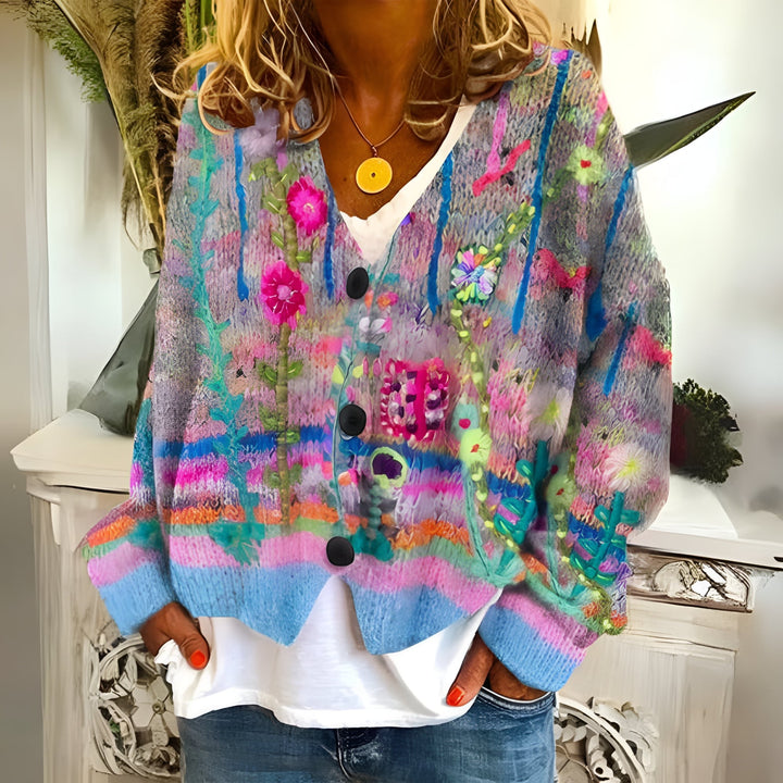 INÈS | Bunte & elegante Strickjacke für Damen | Komfort & Stil