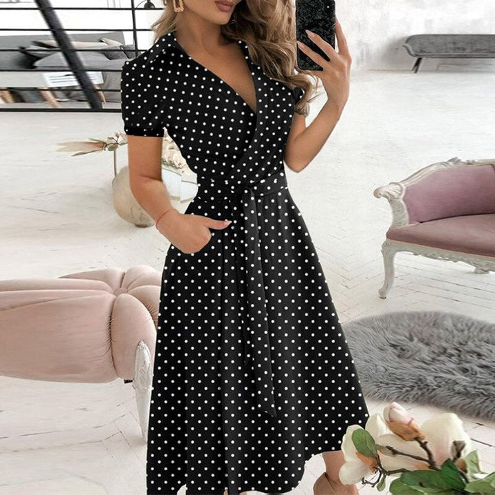 Vestido midi de mujer con cinturón 